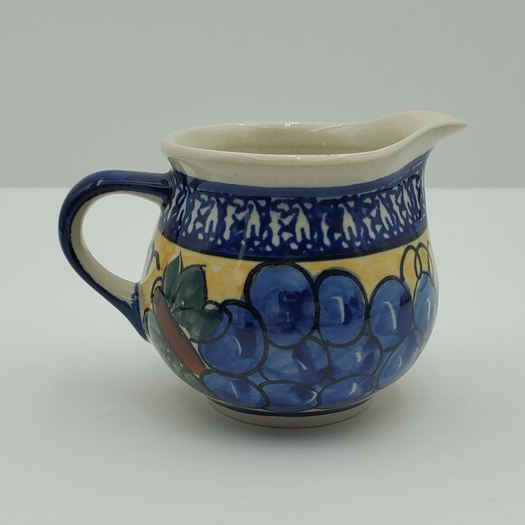 Polish Pottery Tuscan Grapes Cream & Sugar Set Grapes Creamer and Sugar Bowl - Picture 14 of 16